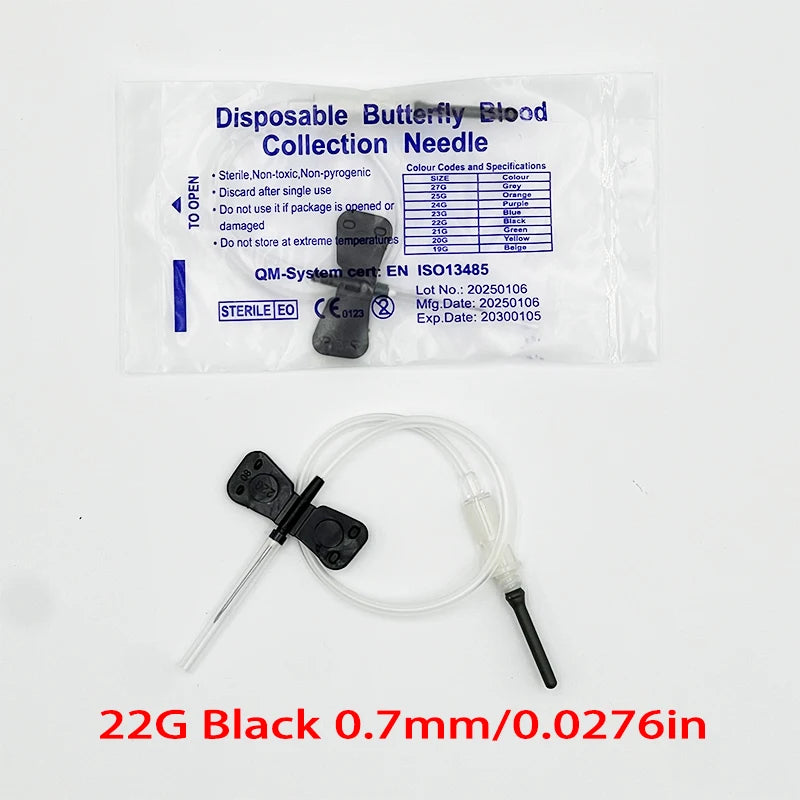 50 Pieces Disposable Butterfly Blood Collection Needle Double Wing Type Blood Collection Needle Pet Care Room Cat Dogs Animal
