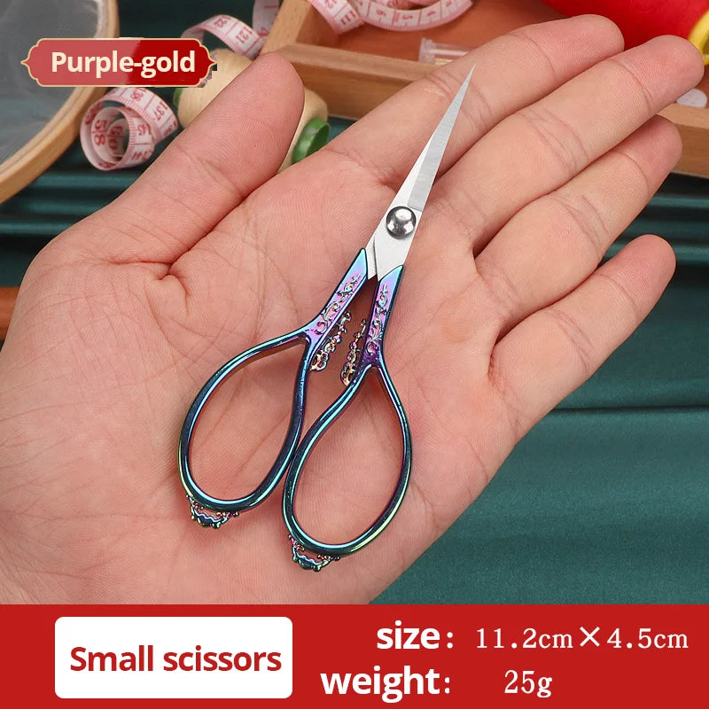 Retro Cross Stitch Scissors Antique Durable High Steel Tailor Craft Sewing Household for Fabric Scisso Shears