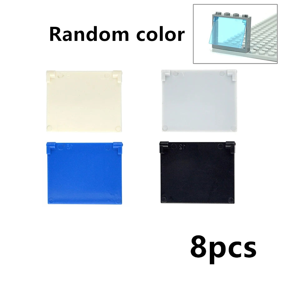 City Window Building Blocks MOC House Door Frame Glass Bricks Parts Compatible 60594  60616 60621 60596 MOC Educational Parts Fo