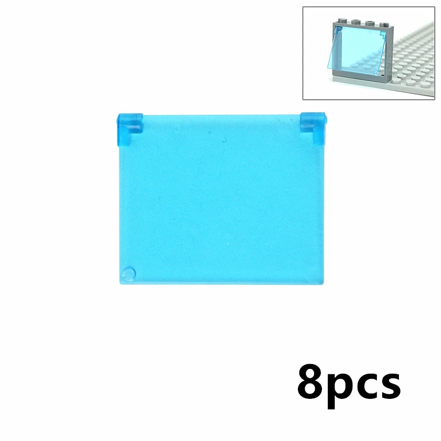 City Window Building Blocks MOC House Door Frame Glass Bricks Parts Compatible 60594  60616 60621 60596 MOC Educational Parts Fo