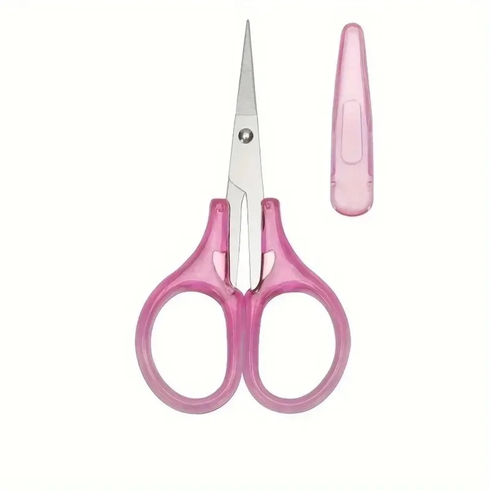 Portable Travel Craft Scissors 1PC Compact Precision Stainless Steel Blade Scissors With Protective Cap Office Stationery