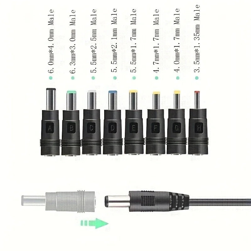 8Pcs AC DC 5.5X 2.1 MM Female Jack Plug Adapter Connectors TO 6.3 6.0 5.5 4.8 4.0 3.5mm 2.5 2.1 1.7 1.35mm Male Power Adaptor