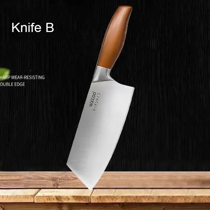 WXCOO Professional Knives Utility Japanese Chef's Knife Stainless Steel Fish Boning Fruit Slicing BBQ Cutter Kitchen Bag