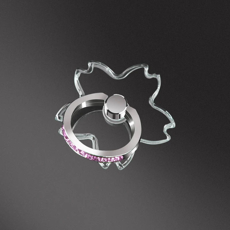 Transparent Cell Phone Ring Holder Stand 360° Degree Rotation Clear Finger Grip Kickstand Compatible iPhones or Phone Case