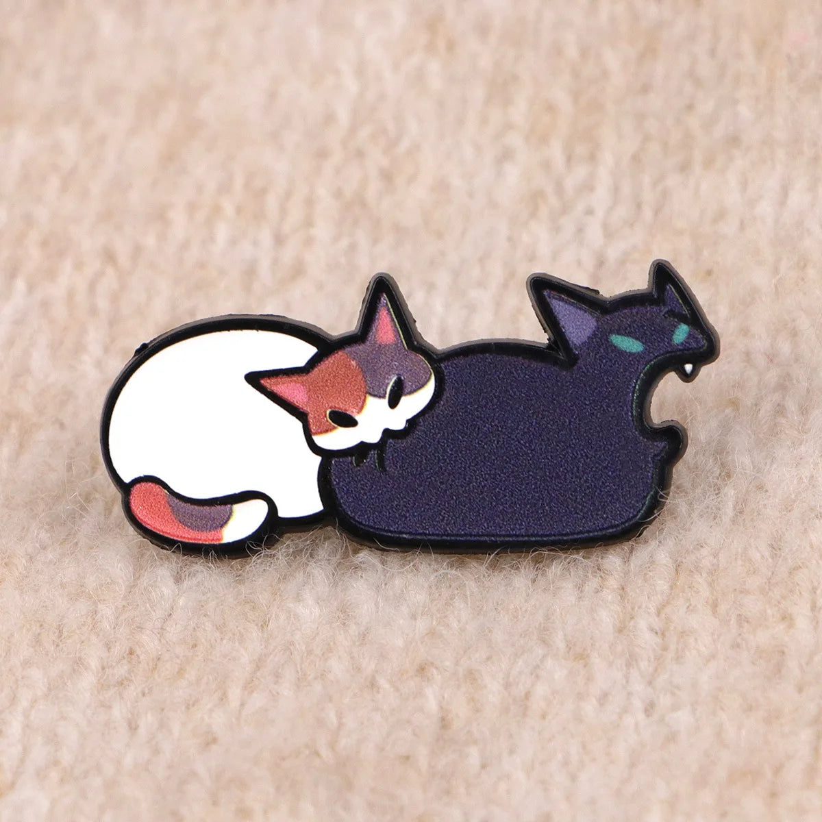 Starry Night Cat Silhouette Brooch - Van Gogh Style Art Enamel Pin Badge Fashion Jewelry Gifts