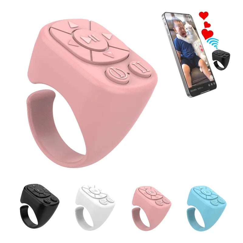 Remote Control Is Suitable for iPhone iPad Bluetooth Page Turning Ring Roller Both Camera Remote Control Function Compatible