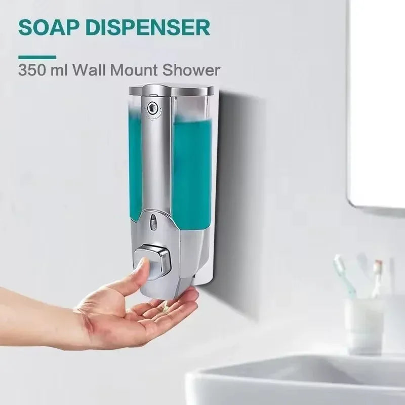 350ml Non Perforated Easy to Install Wall Mounted Shampoo Soap Dispenser for Hotel Bathroom Shower