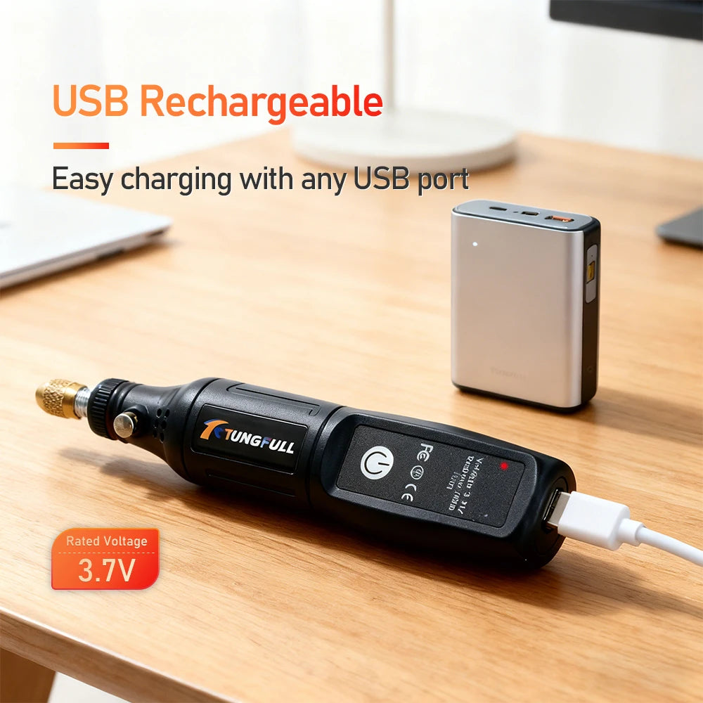 Mini Electric Drill USB Wireless Mini Handheld Drill Rotary Tool Woodworking Engraving Pen Dremel Tools for Jewelry Metal Glass