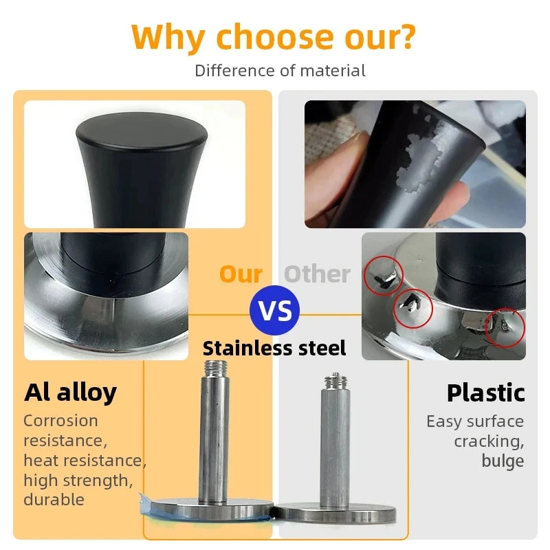 51mm 53mm 58mm Espresso Tamper Constant Pressure 30Lbs With Calibrated Spring Loaded Stainless Steel Accessories Coffee Barista