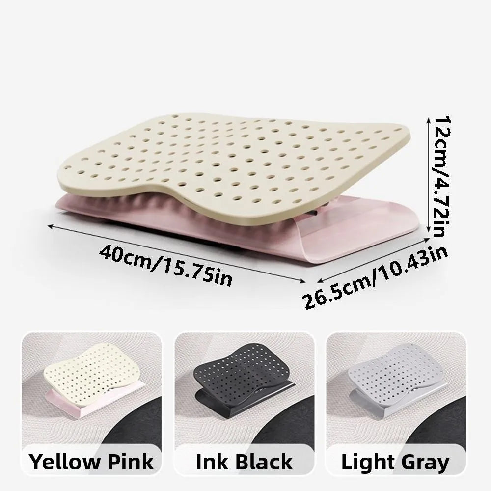 Ergonomic Under Desk Footrest Nonslip Bottom Hollow Out Office Desk Leg Rest Comfortable Breathable Adjustable Footstool
