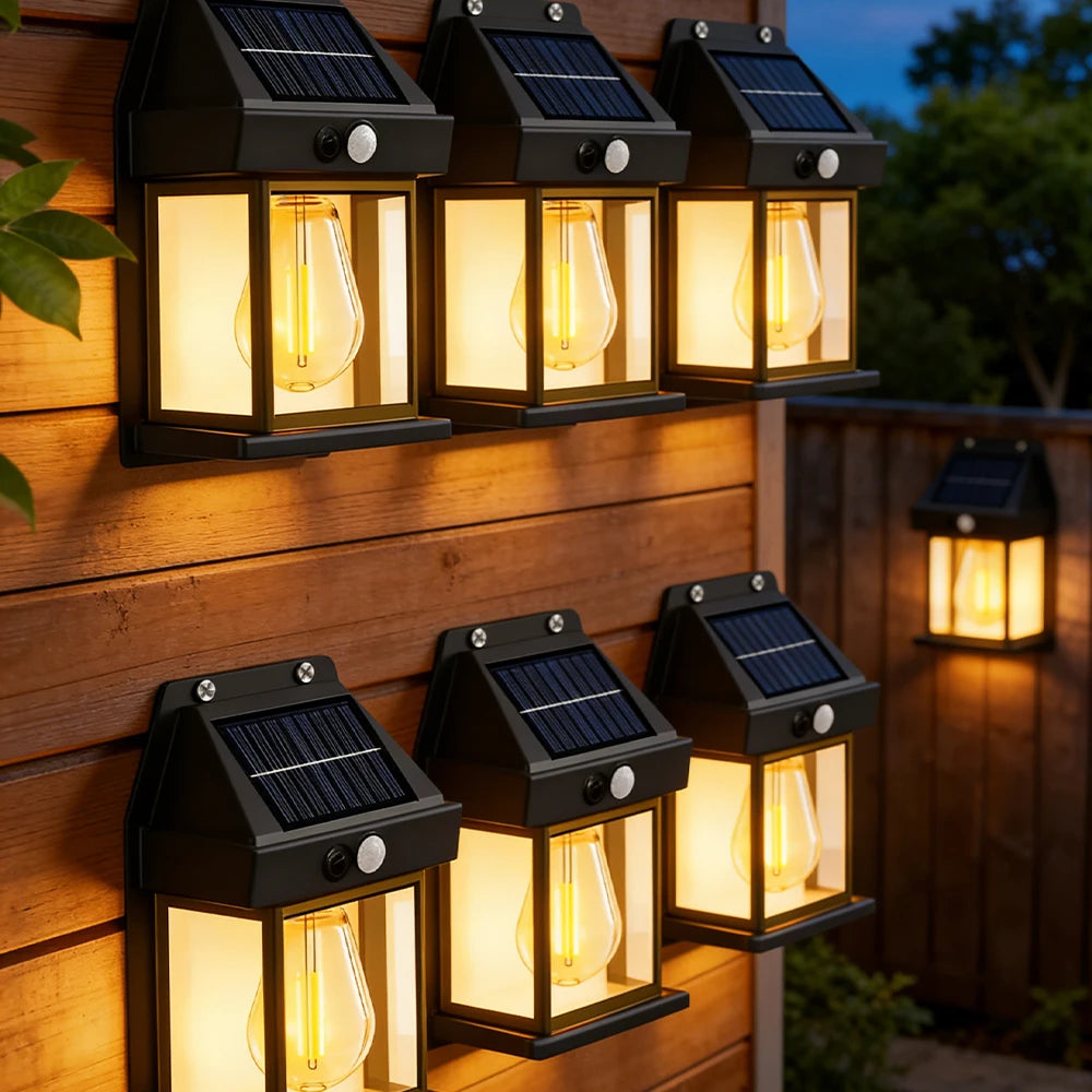 New Garden Solar Lamps Sunlight Charging Motion Sensor Light Home Decoration Camping Lights 3 Modes Villa Garden Night Light