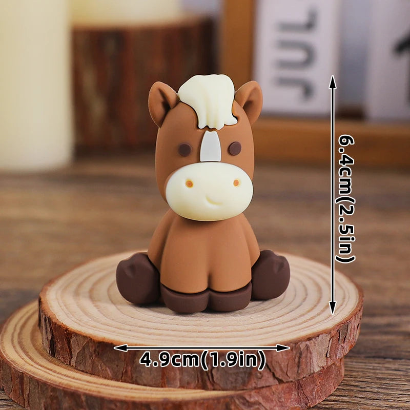 Farm Critters Cake Topper Yaks Ponies Sheep Piglets Chickens Farm Greenhouse Wooden House Boy Girl One Birthday Cake Decorations