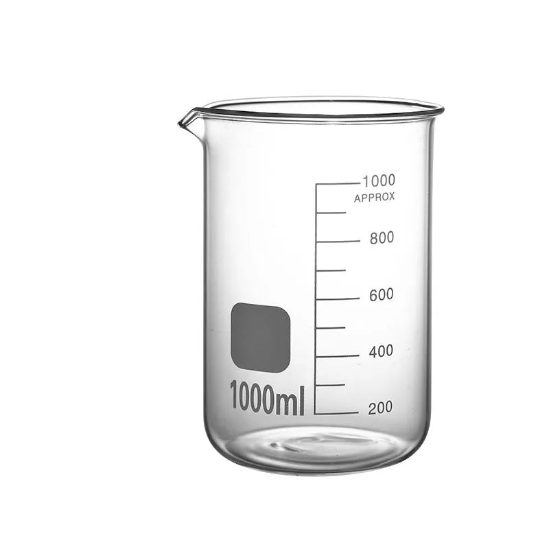 Lab Borosilicate GLass beaker  Graduated Beakers Measuring Glass Cup Chemical Experiment Laboratory Equipment Multiple Capacity