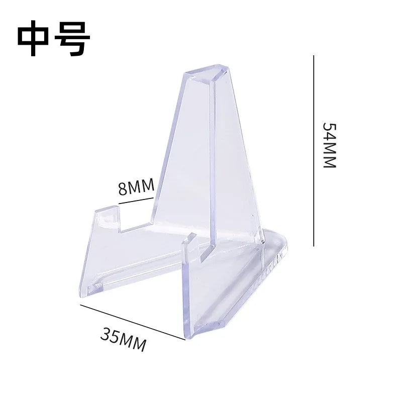 10pcs Transparent Acrylic Commemorative Coin Display Stands Triangle Challenge Coin Capsule Holders for Collectibles