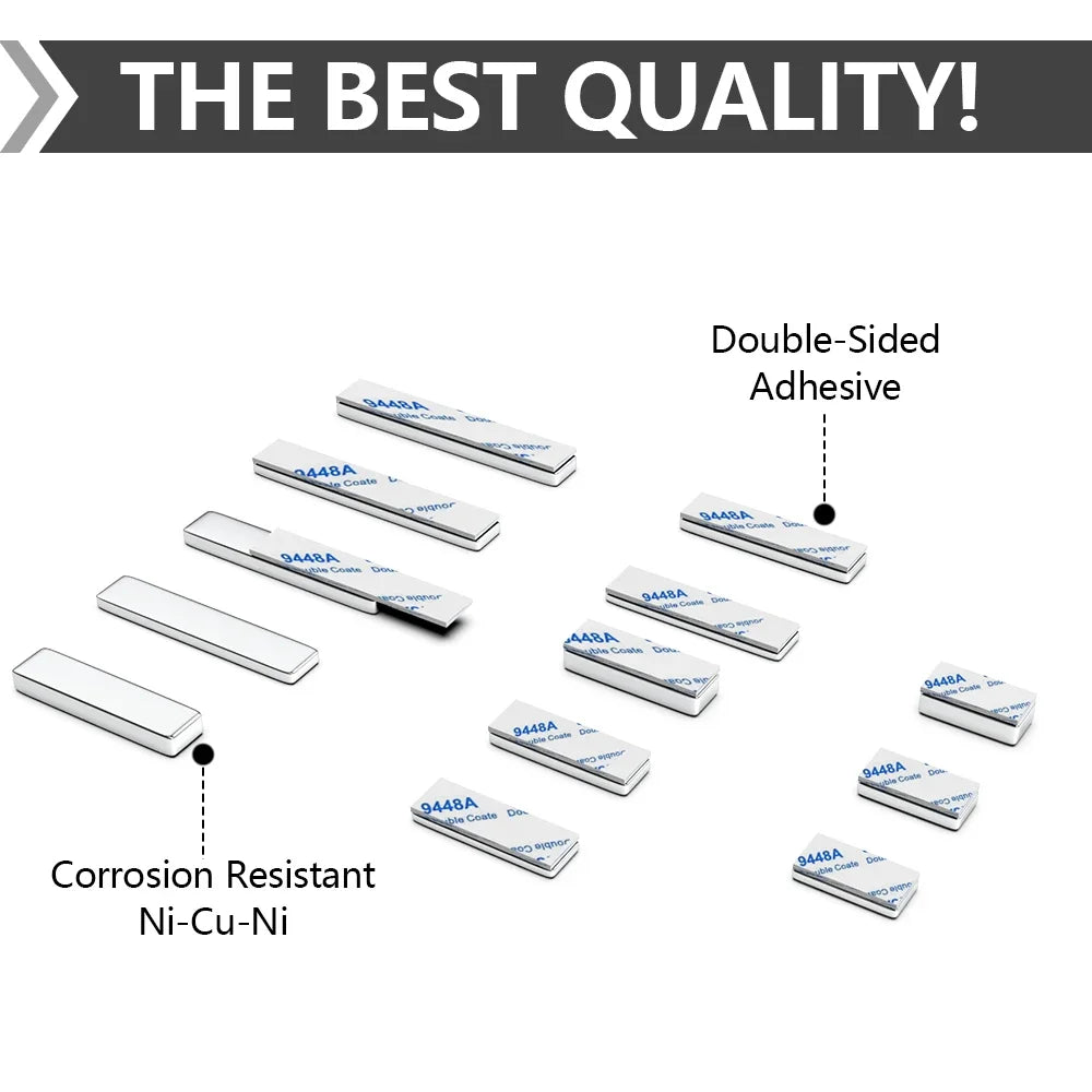 Super Powerful Magnet Neodymium With double-sided adhesive Magnet Block NdfeB N35 Strong Permanent Magnetic imanes Refrigerator