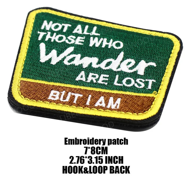Outdoor Camping Tactical Patch Compass Wolf Embroidered Patch HOOK LOOP Badge Fit Backpack Jacket Clothing stickers