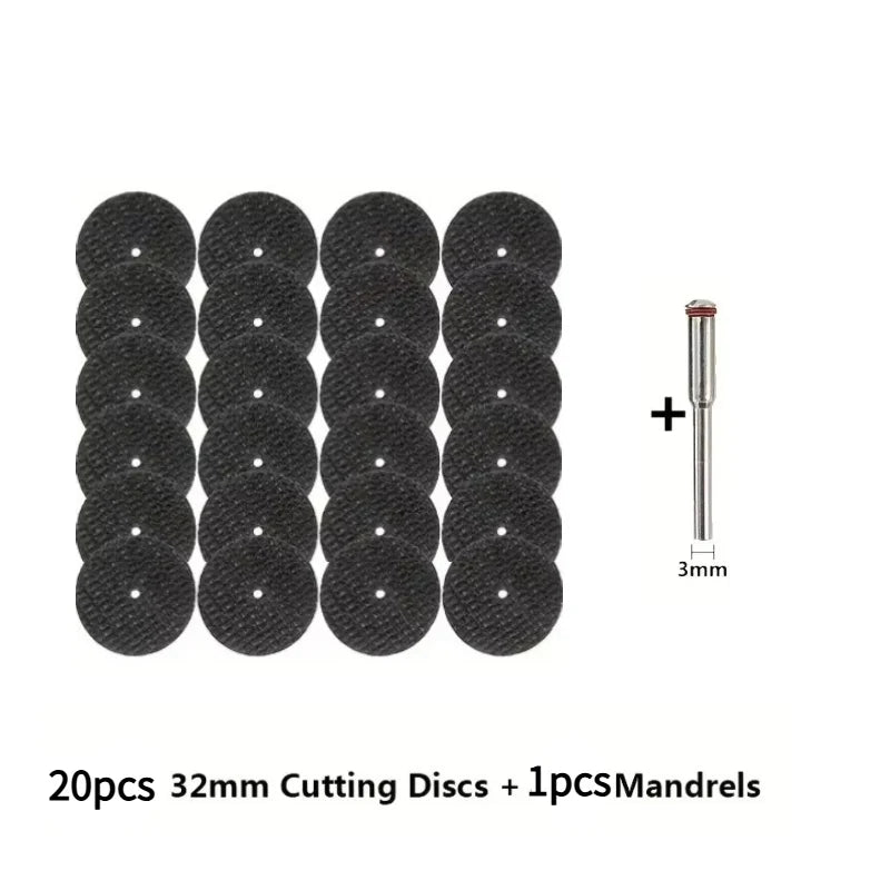 32mm Abrasive Cutting Discs with Mandrels: Grinding Wheels for  Accesories & Metal Cutting Rotary Tool Saw Blade