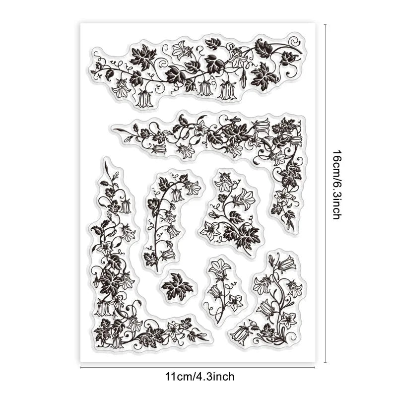 1pc Plant Labels Clear Stamps Flower Silicone Stamps for Crafting Transparent Silicone Stamp Seals for DIY Scrapbooking Card