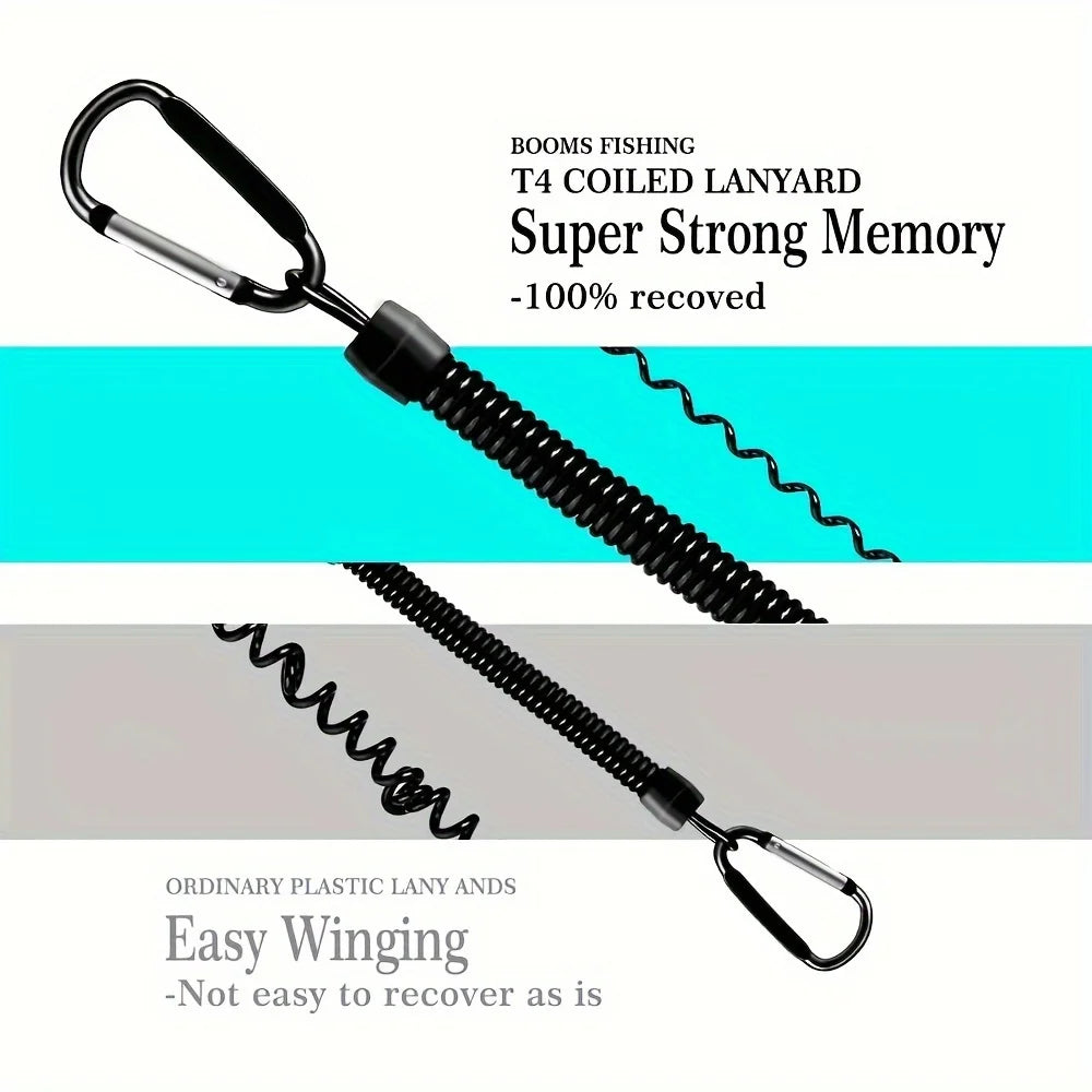 Spring Coil Keychains,Retractable Wrist Strap Safety Rope,8.46" To 47" Extendable,with Carabiner and Ring
