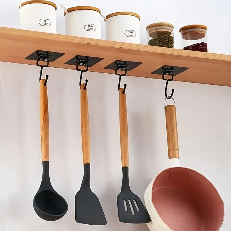 Self Adhesive Hooks Rotating Waterproof Strong Sticker Holder Wall Door Storage Hanging Hook Kitchen Bathroom Organizer