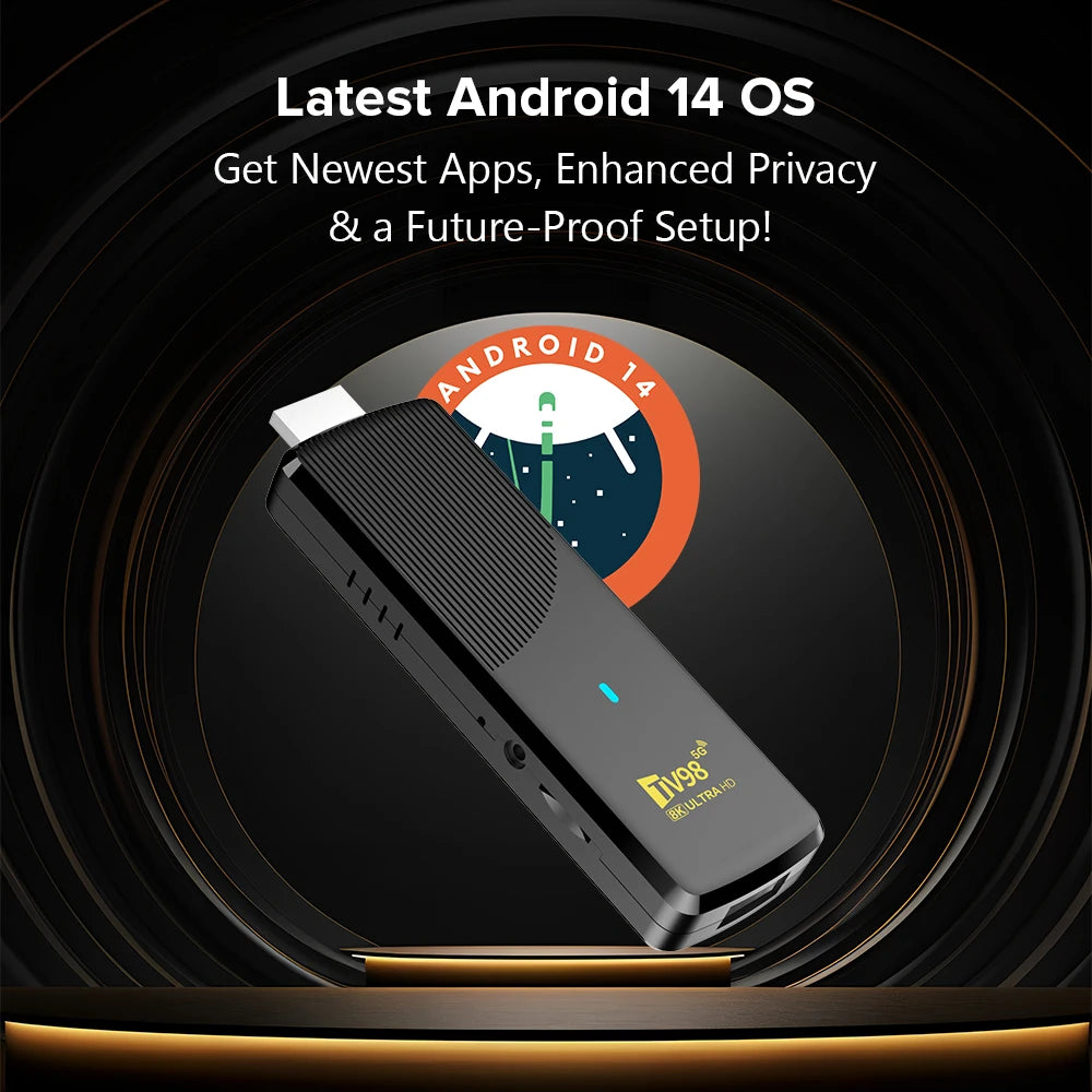 TV98 ATV X9 TV Stick Android14 Smart Allwinner H313 Quad core HD 8K 4K Media Player 4G 5G Dual Wifi Voice Remote iptv