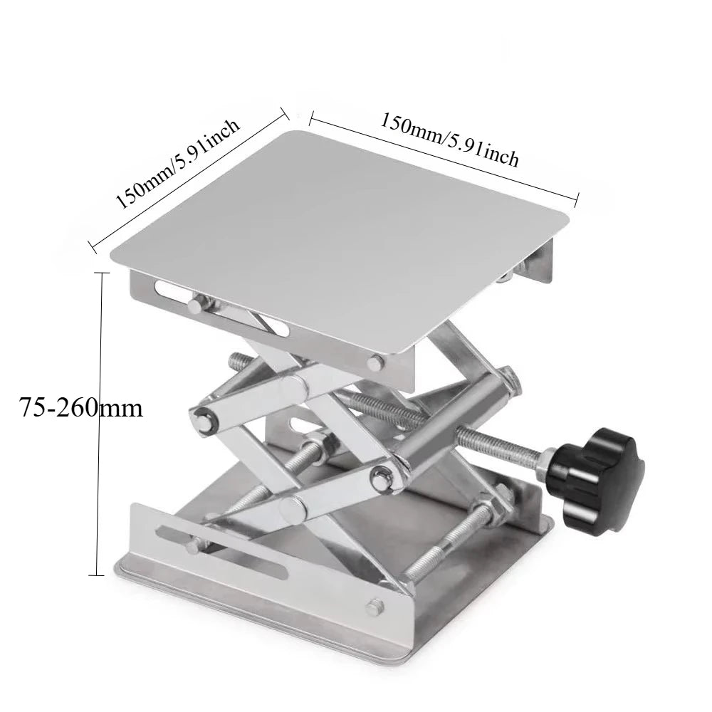 Lab Scissors Jack Stainless Steel Laboratory Support  Platform Lift Stand Table Expandable Height Platform Carpentry Tools