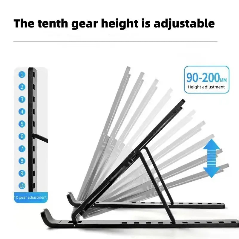 Multi-Angle Ergonomic Notebook Stand 10 Gear Height Adjustable Foldable Portable Laptop Bracket Heat Dissipation Computer Holder