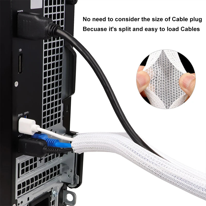 Self-Closed Braided Sleeve 5 8 10 13 16 19 25 32mm PET Insulated Wrap Cable Casing for Computer TV Wire Protect Line Wrap Cover