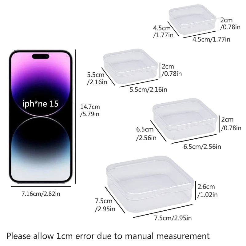 12 Transparent Storage Boxes for Arts and Crafts Parts Small Beads Accessories Storage Boxes