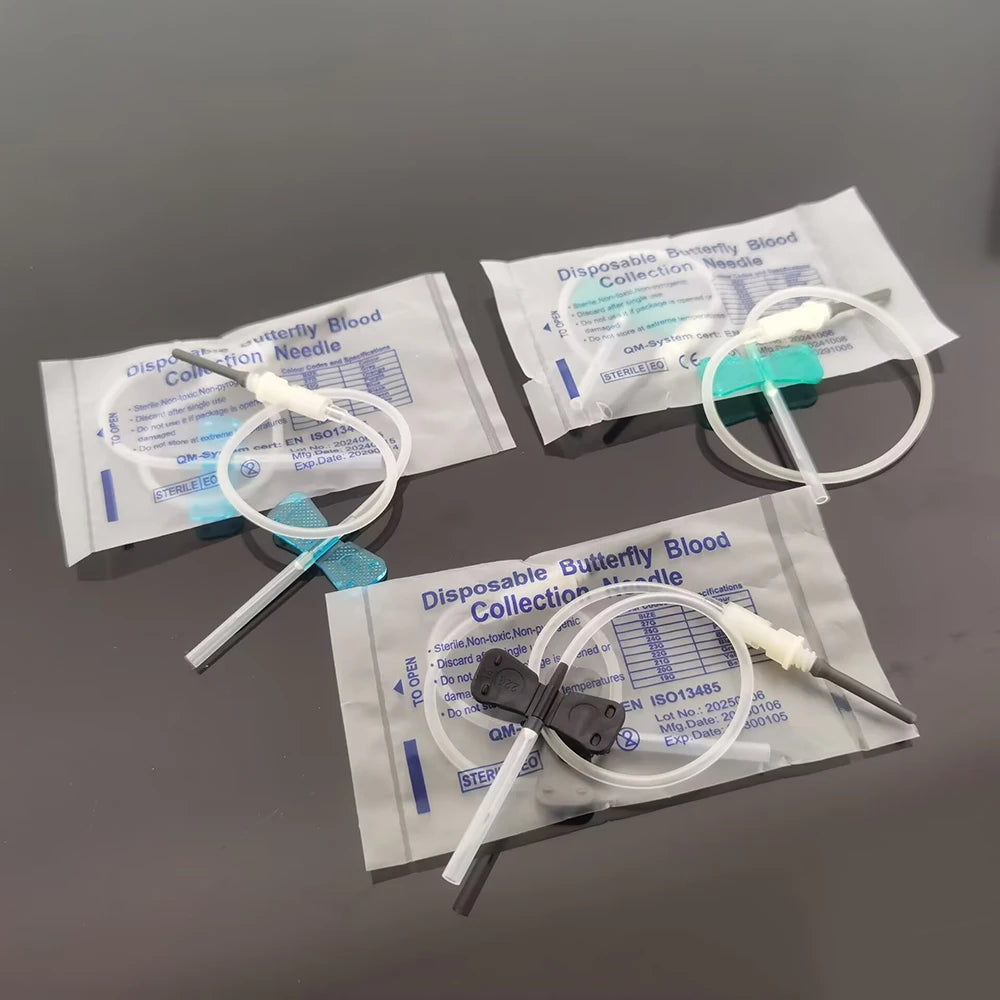 500Pcs Disposable Butterfly Blood Collection Needle double wing type Blood Collection Needle Pet Care Room Cat Dogs Animal