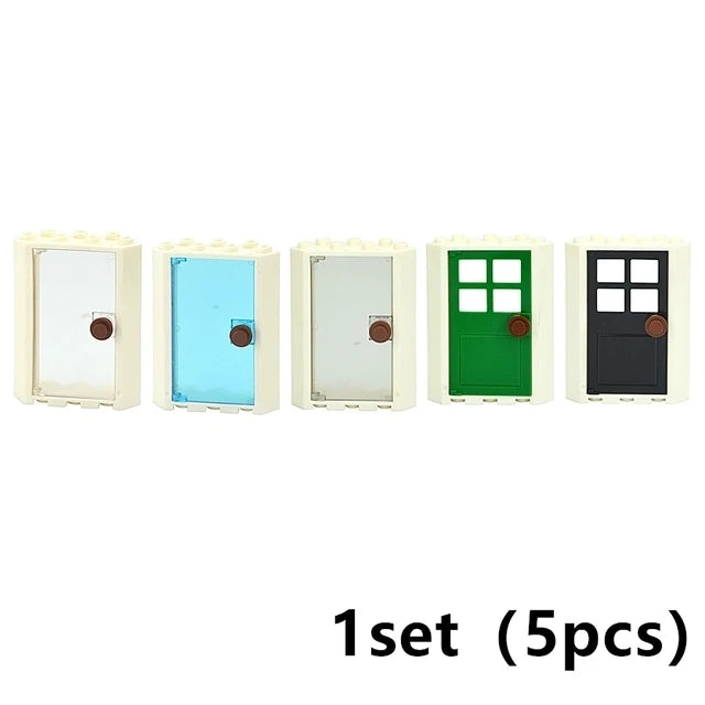 City Window Building Blocks MOC House Door Frame Glass Bricks Parts Compatible 60594  60616 60621 60596 MOC Educational Parts Fo