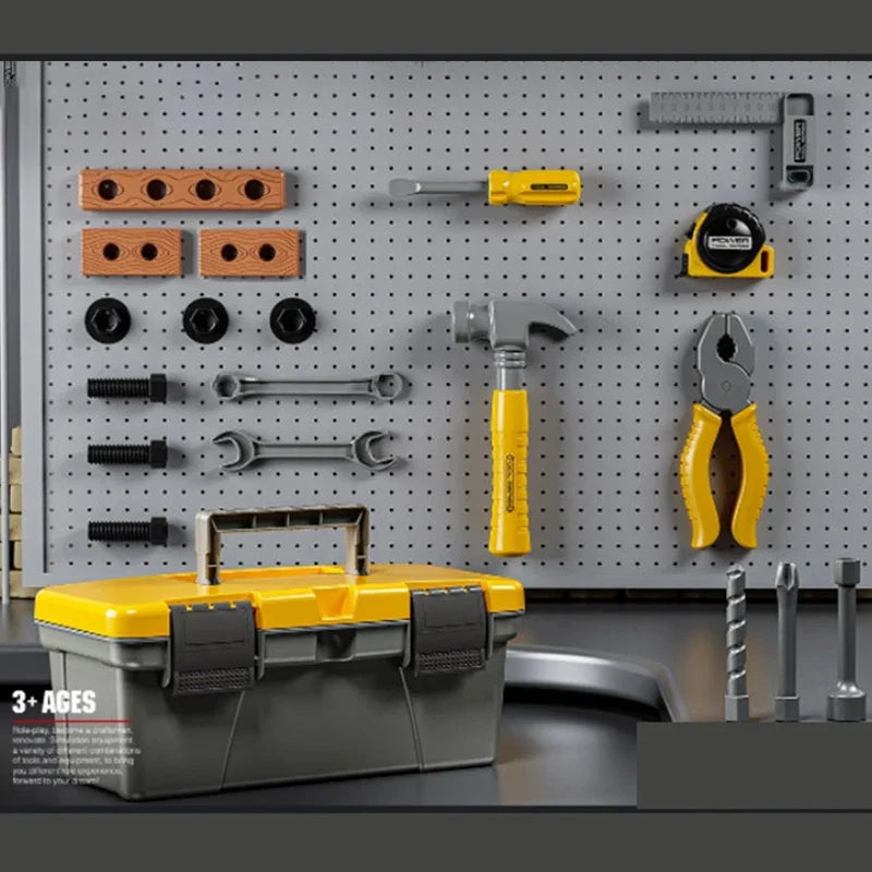 Toolbox Kit Simulation Repair Tools Box Set Drill Educational Toys Plastic Game Engineering Puzzle DIY Toys Gifts for Boys Kids