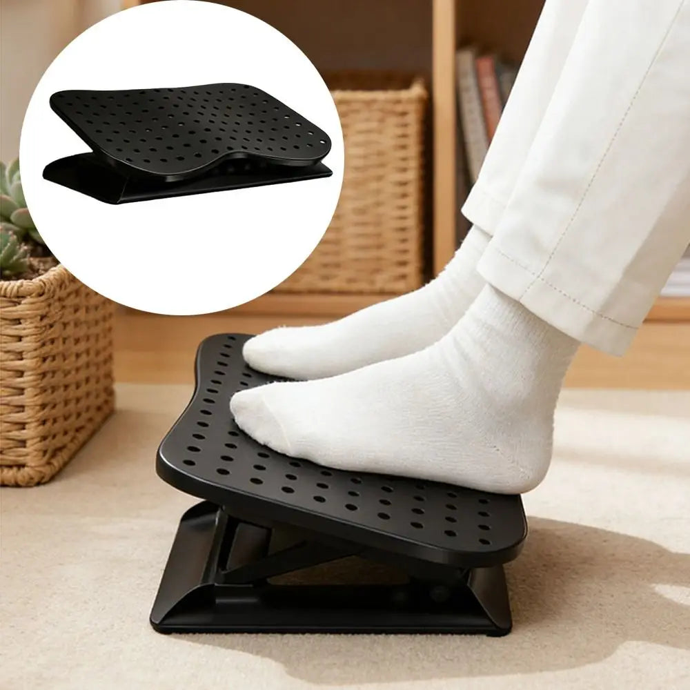 Ergonomic Under Desk Footrest Nonslip Bottom Hollow Out Office Desk Leg Rest Comfortable Breathable Adjustable Footstool