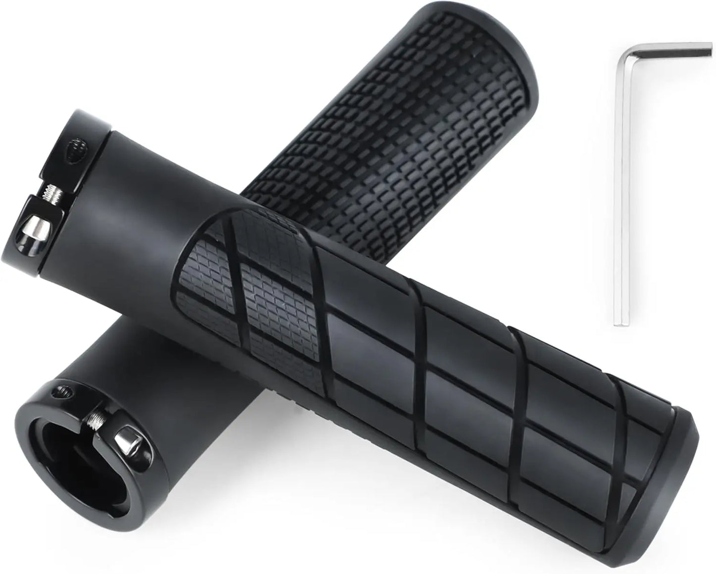 Eco-Friendly Rubber Ergonomic Bicycle Grips with R/L Direction Marks& Allen Wrench, Anti-Slip Shock-Absorbing Comfortable Grips