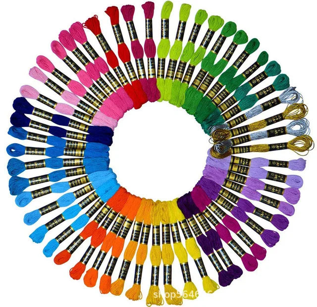 50/100/150/200/447Pcs Multicolor Embroidery Thread Cross Stitch Floss Threads Cotton Sewing Skeins Skein Kit DIY Sewing Tool
