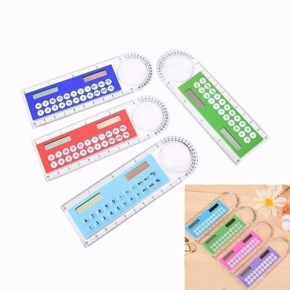 Mini Portable School Supplies Calculator Ruler Digital Caliper Office Stationery Solar Energy Calculator