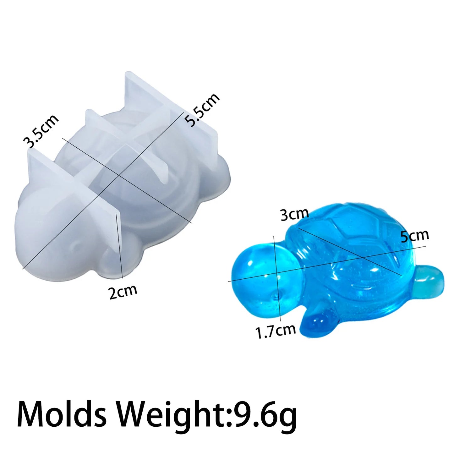Cute Little Sea Turtle Silicone Mold DIY Epoxy Resin Casting Mould 3D Animal Crystal UV Glue Making Molds Mini Tabletop Ornament