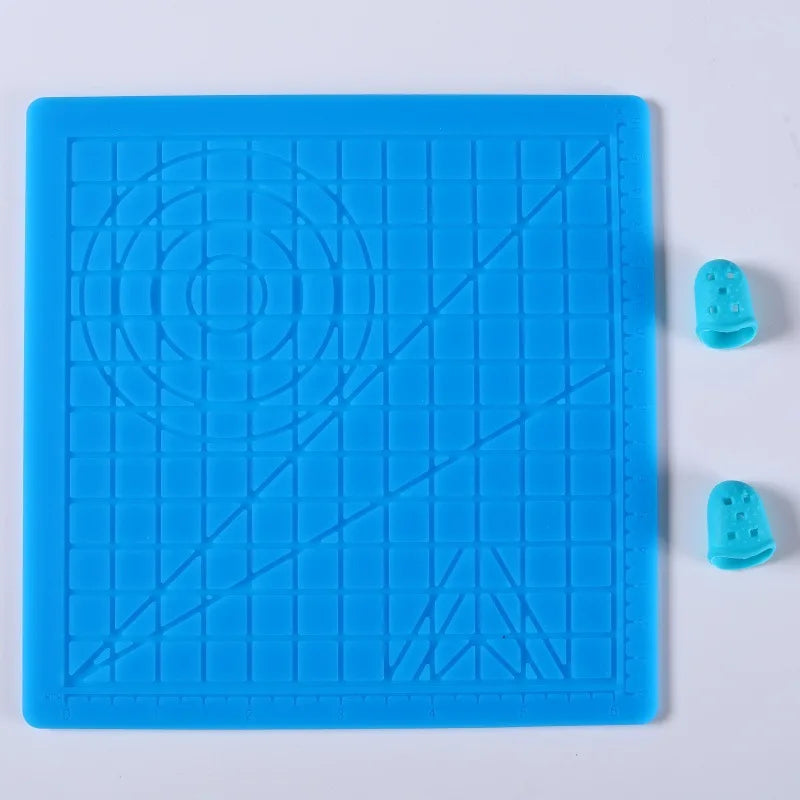 3D Printing Pen Silicone Mat DIY With 2 Finger Protectors Template Drawing Tool Silicone Pad Drawing Tools for Kids Adults