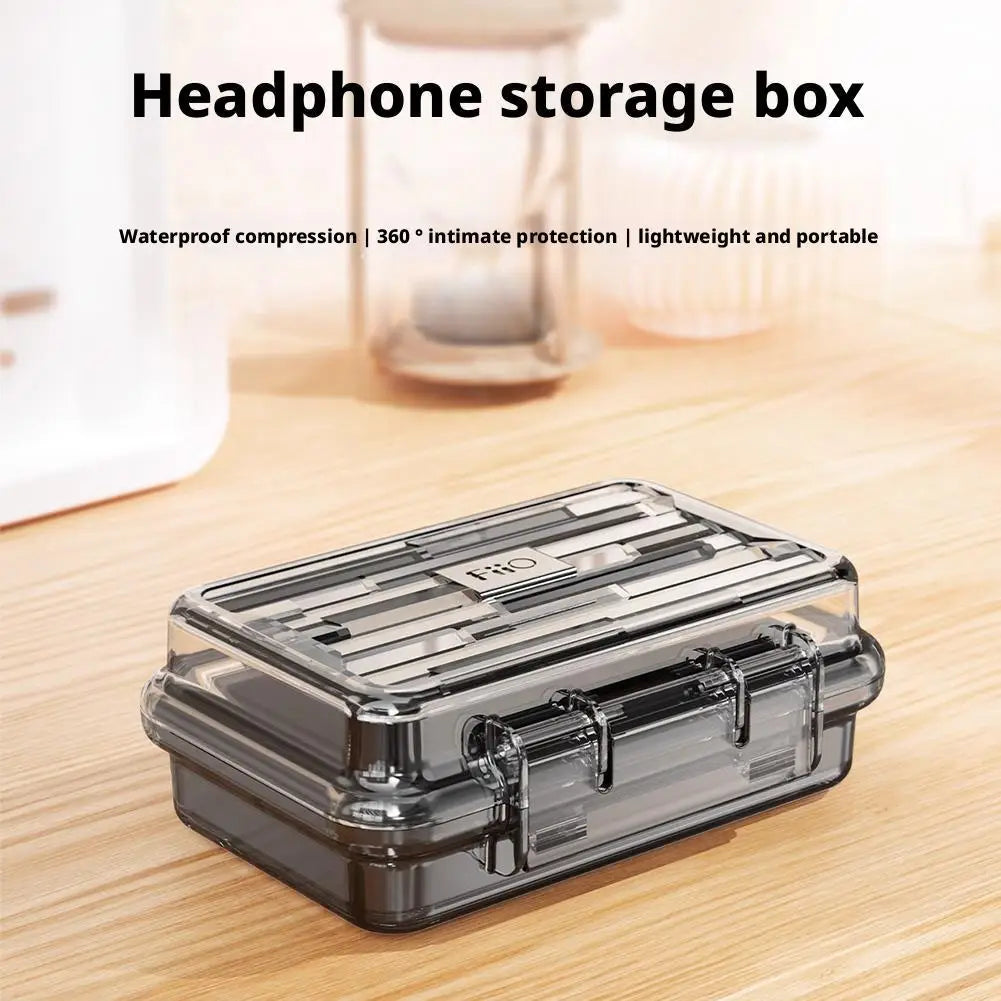 Portable Transparent for FiiO/Feiao NEST Clear Earphone Data Cable Waterproof, Splashing and Dustproof Protection Box