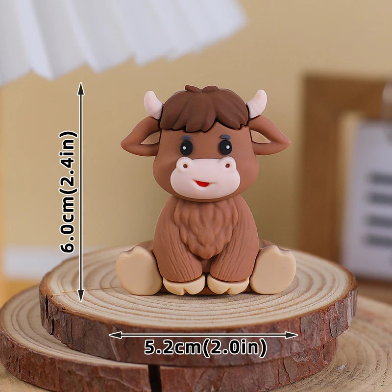Farm Critters Cake Topper Yaks Ponies Sheep Piglets Chickens Farm Greenhouse Wooden House Boy Girl One Birthday Cake Decorations