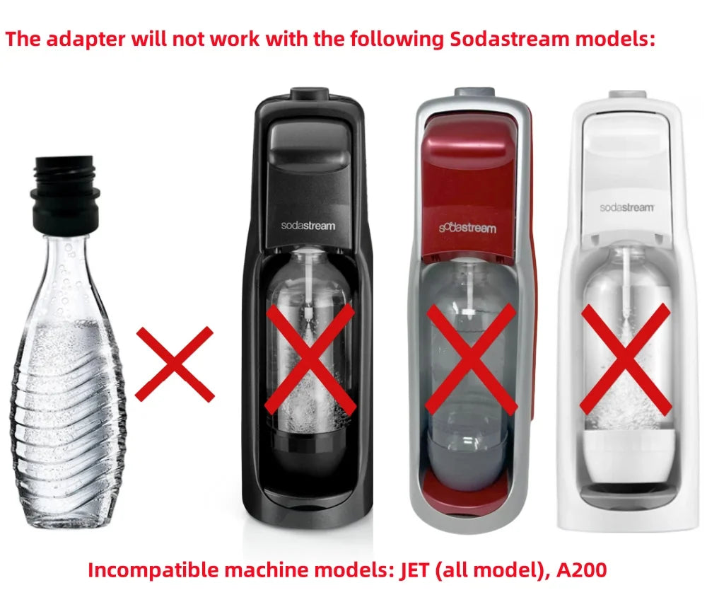 1pcs Adapter For Crystal 0.7L Glass Bottle to Replace Plastic One Fit Sodastream FIZZI G100 DUO TERRA ART GAIA Soda Maker