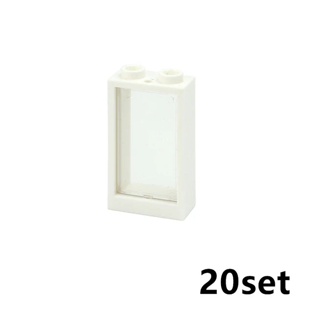 City Window Building Blocks MOC House Door Frame Glass Bricks Parts Compatible 60594  60616 60621 60596 MOC Educational Parts Fo