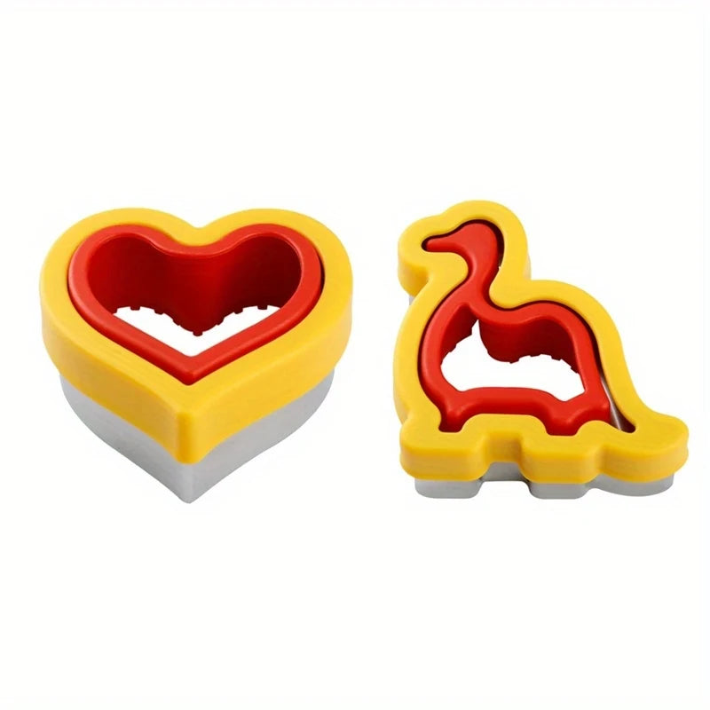 1/2/3/4/5/6pcs Stainless Steel Cookie Cutters Set - Animal & Heart Shapes for DIY Baking, Bread, Sandwich, Gift for Kids