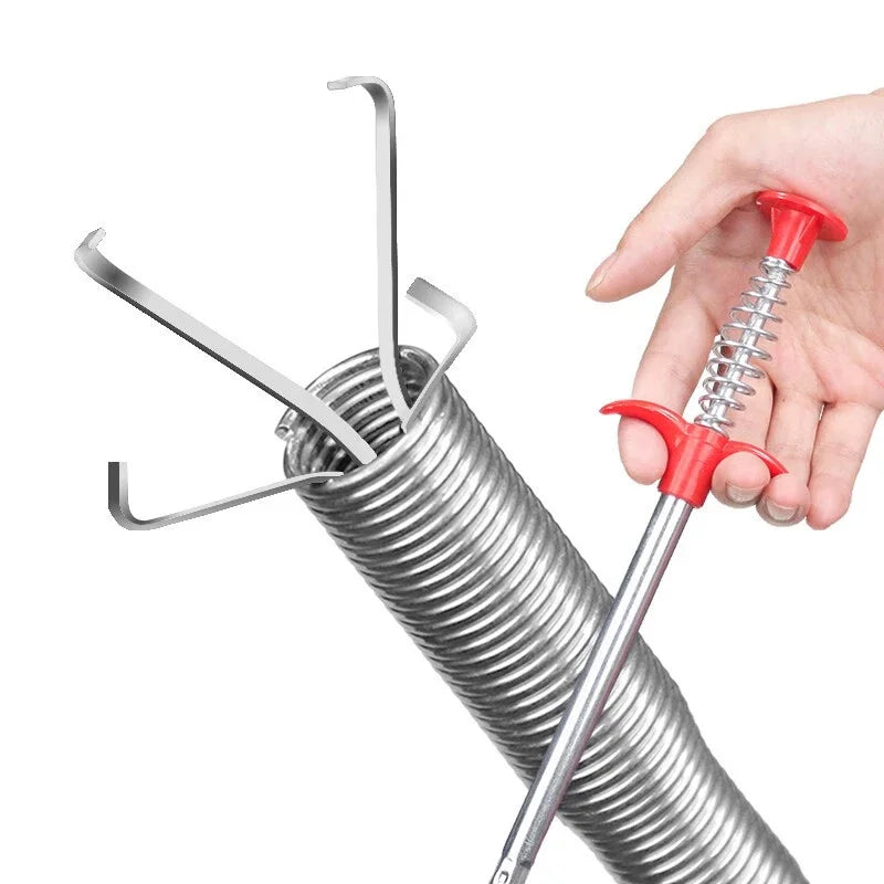 60cm Spring Pipe Dredging Tools, Drain Snake, Drain Cleaner Sticks Clog Remover Cleaning Household for KitchenBending sink tool