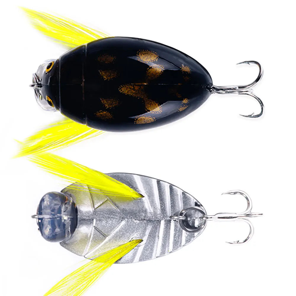 Artificial Fishing Cicada Bait Insect Bug Lure 38mm/4g Sea Beetle Crank Floating Wobblers Bass Carp Hard Bait Fishing Tackle