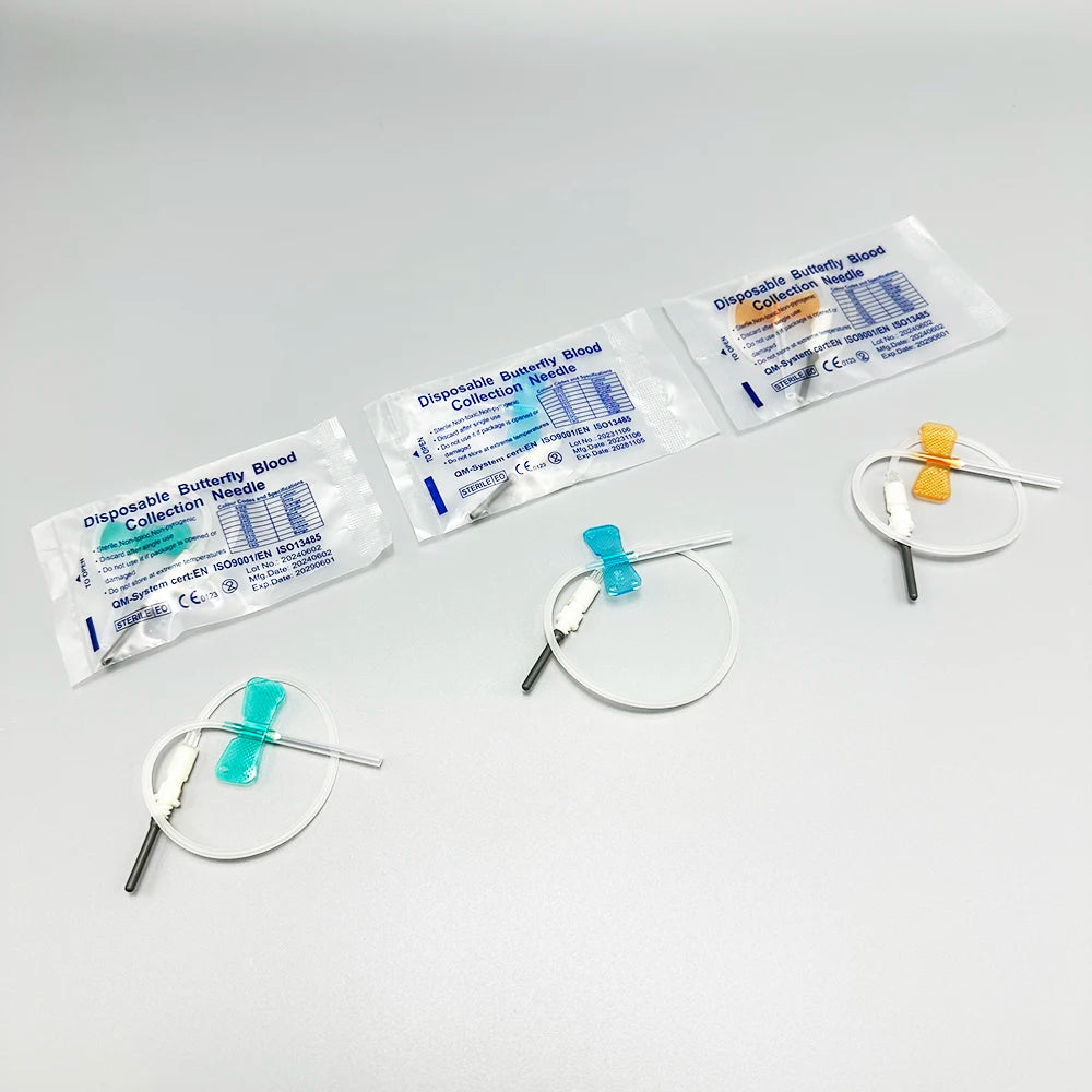 100PCS/lot Disposable Butterfly Blood Collection Needle Double Wing Type Blood Collection Needle Pet Care Room Cat Dogs Animal