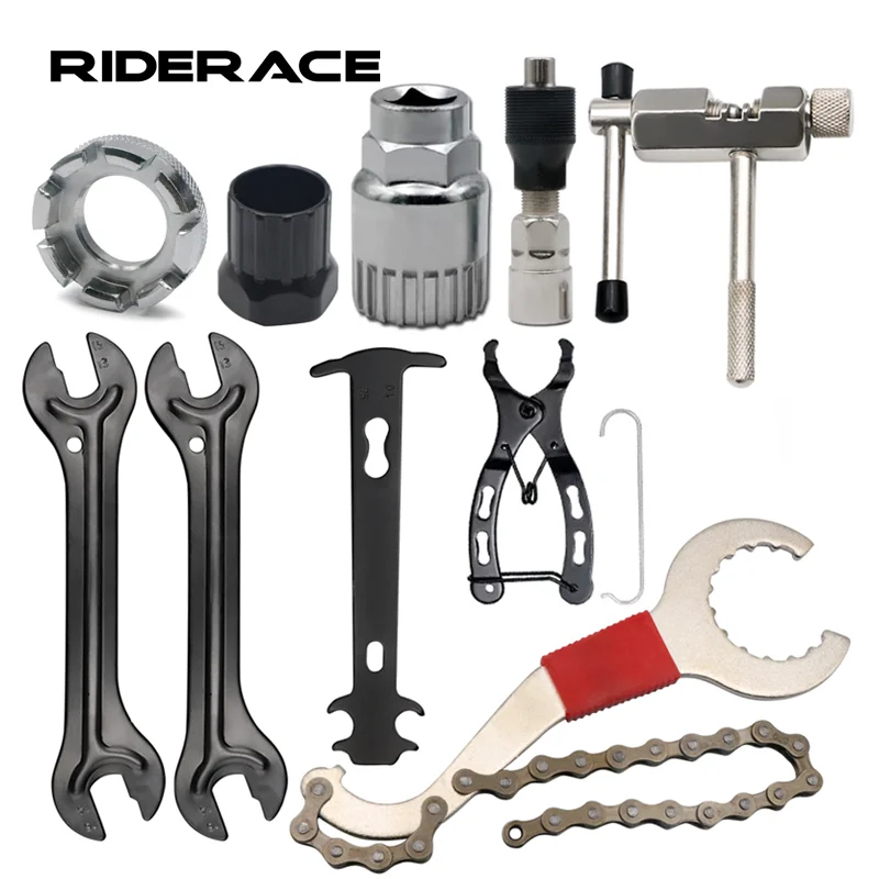 Bicycle Repair Tool Sets Chain Breaker Crank Puller MTB Bike Chain Measuring Ruler Flywheel Removal Outdoor Cycling Repair Tools