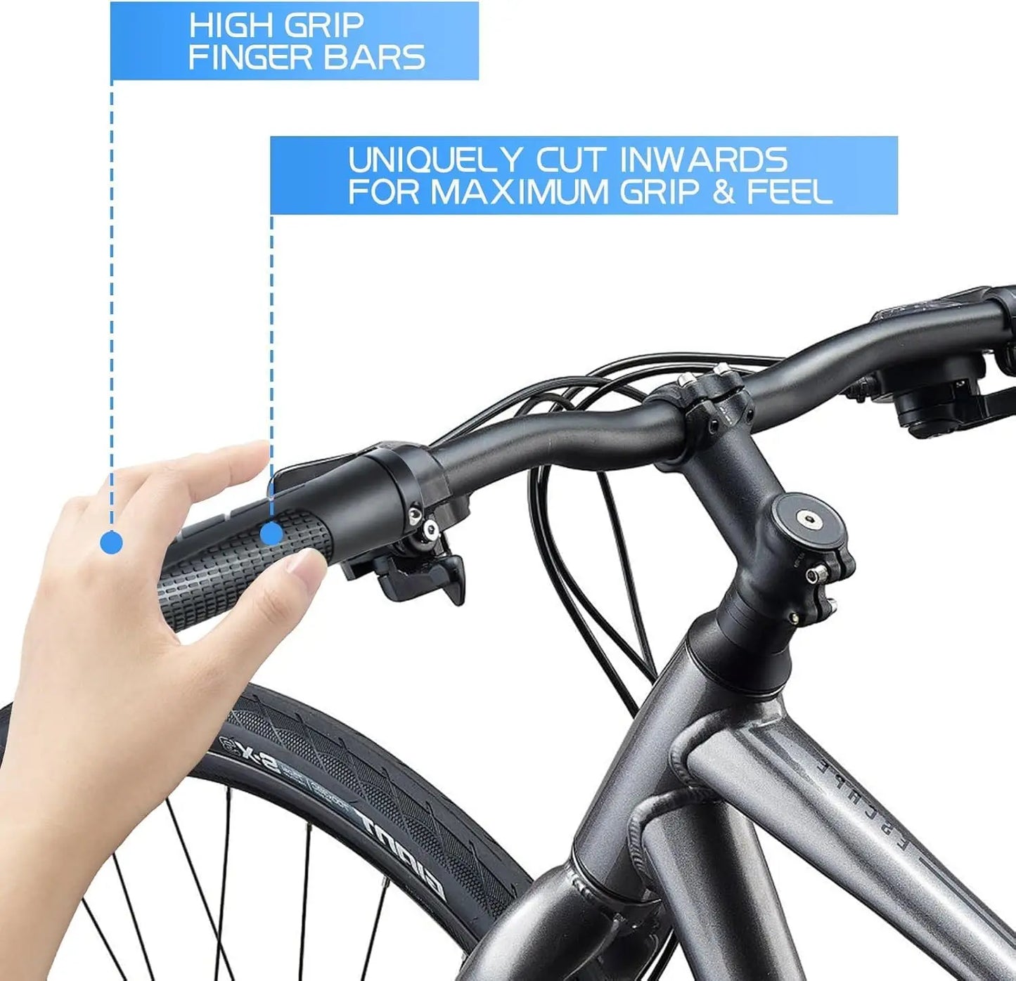 Eco-Friendly Rubber Ergonomic Bicycle Grips with R/L Direction Marks& Allen Wrench, Anti-Slip Shock-Absorbing Comfortable Grips