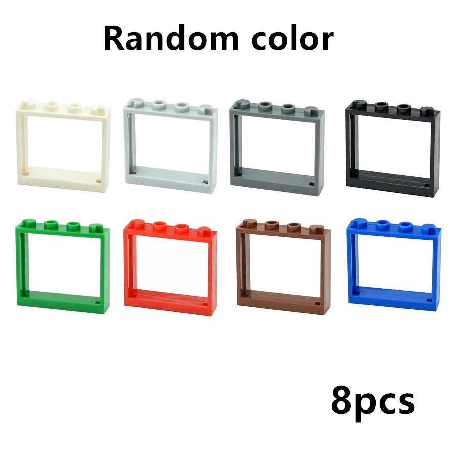 City Window Building Blocks MOC House Door Frame Glass Bricks Parts Compatible 60594  60616 60621 60596 MOC Educational Parts Fo