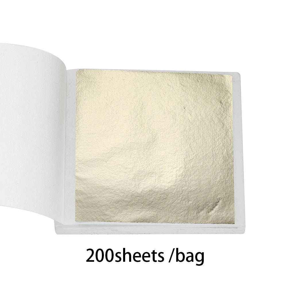 100-200sheets Imitation Gold Foil Paper Leaf Gilding DIY Epoxy Resin Mold Jewelry Making Filling Decorate Resin Crafts Tool